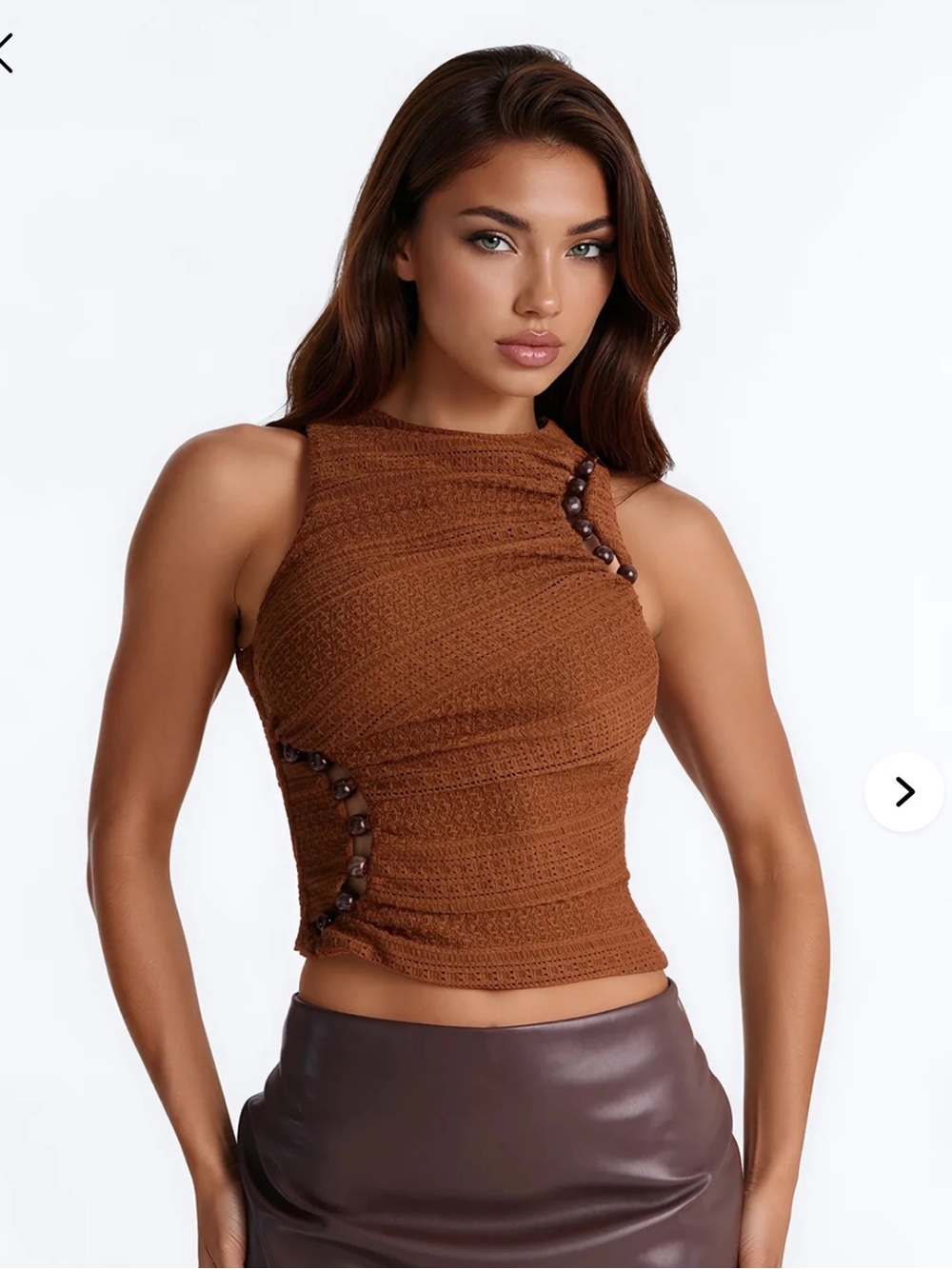 Brown beaded top